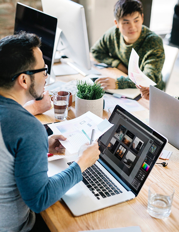 Home Copy drafting and markup at a desk